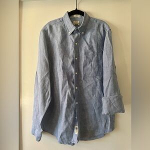 J Crew Slim Baird McNutt 100% Irish Linen Long Sleeve Shirt 👕 Men’s SZ Medium